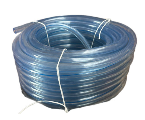 Шланг ПВХ 14х23 морозостойкий, прозрачный с полосой