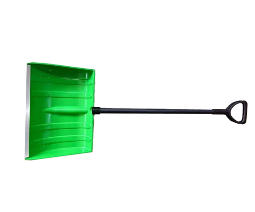 Лопата пластиковая для снега (зерна) зелёная со стальным черенком 136см (41х31,5см)