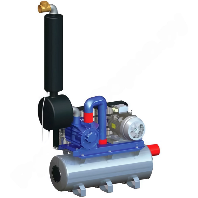 Установка вакуумная 3300 с ресивером 110л., НР 10 без двигателя