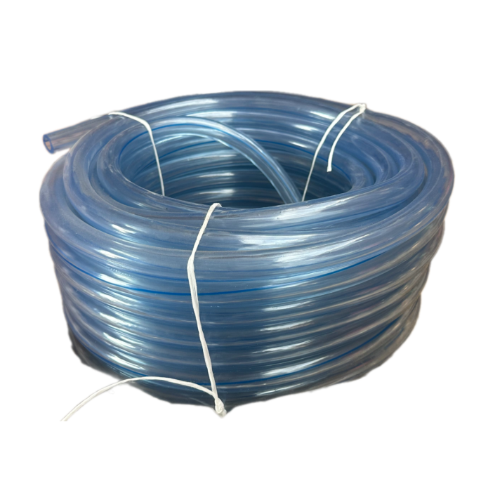 Шланг ПВХ 14х23 морозостойкий, прозрачный с полосой