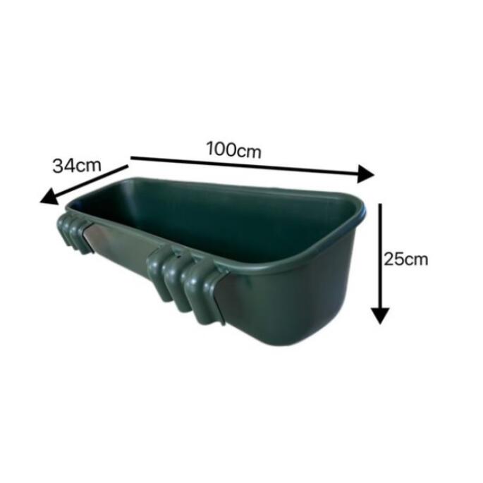 Кормушка длинная для подвешивания, 42л, тёмно-зелёная, 100*34*25см