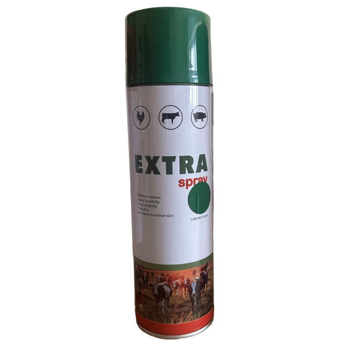 Чернила для маркировки животных в аэрозоли EXTRA spray 620 мл зеленый