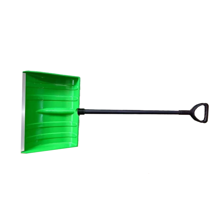 Лопата пластиковая для снега (зерна) зелёная со стальным черенком 136см (41х31,5см)